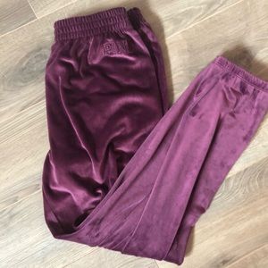 Burgundy Velour Jogger